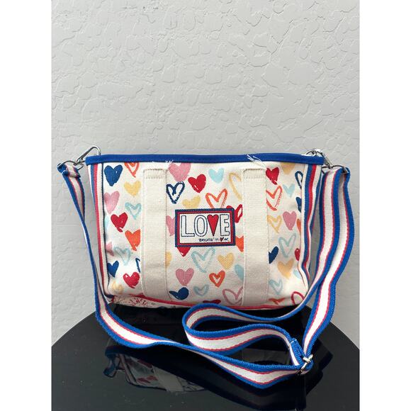 BRIGHTON | Red White And You Canvas Mini Tote Bag Purse - Picture 1 of 8